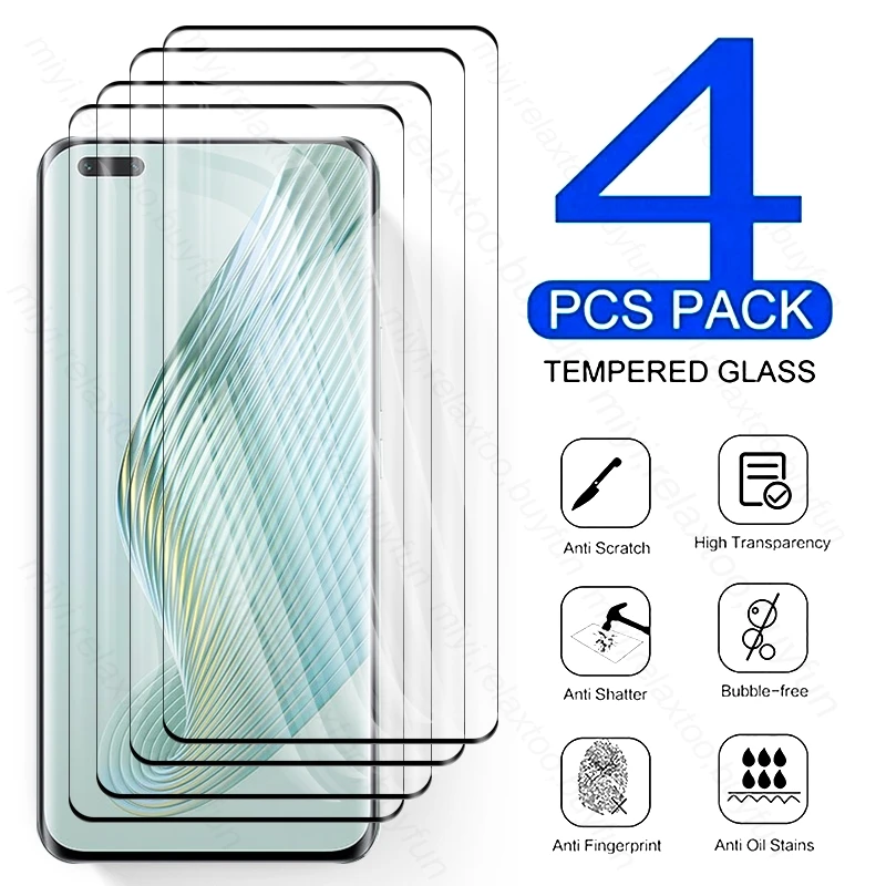 4pcs-9d-curved-tempered-glass-for-honor-magic5-pro-5g-pgt-an10-681-screen-protector-explosion-proof-hd-film-magic5pro-magic-5