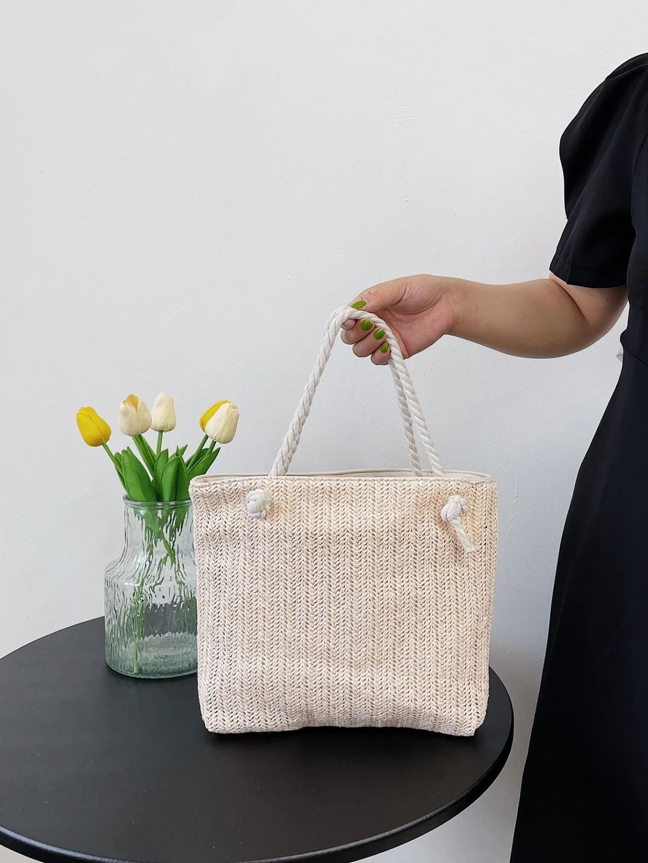 

Straw Woven Large Capacity Bag Women'S Summer Female'S Bag 2022 New Trendy Fashion Shoulder Bag Woven Casual Shopping Tote Bag