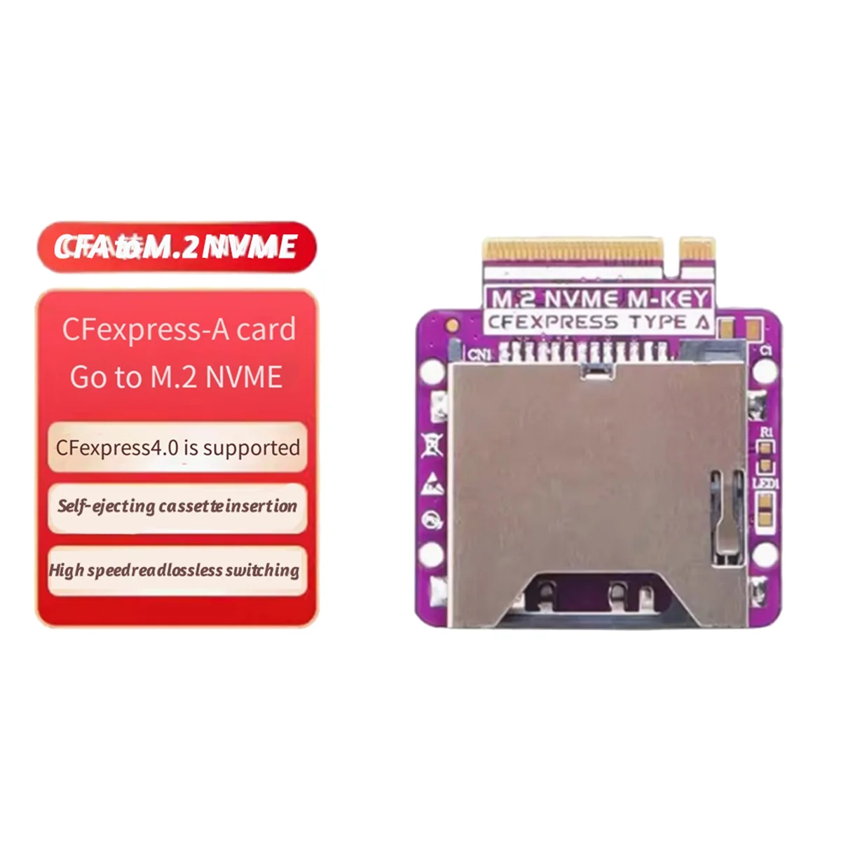 Карта памяти CFExpress Type-A к адаптеру M2 NVME M Key поддерживает держатель карты PCIe3.0 4.0