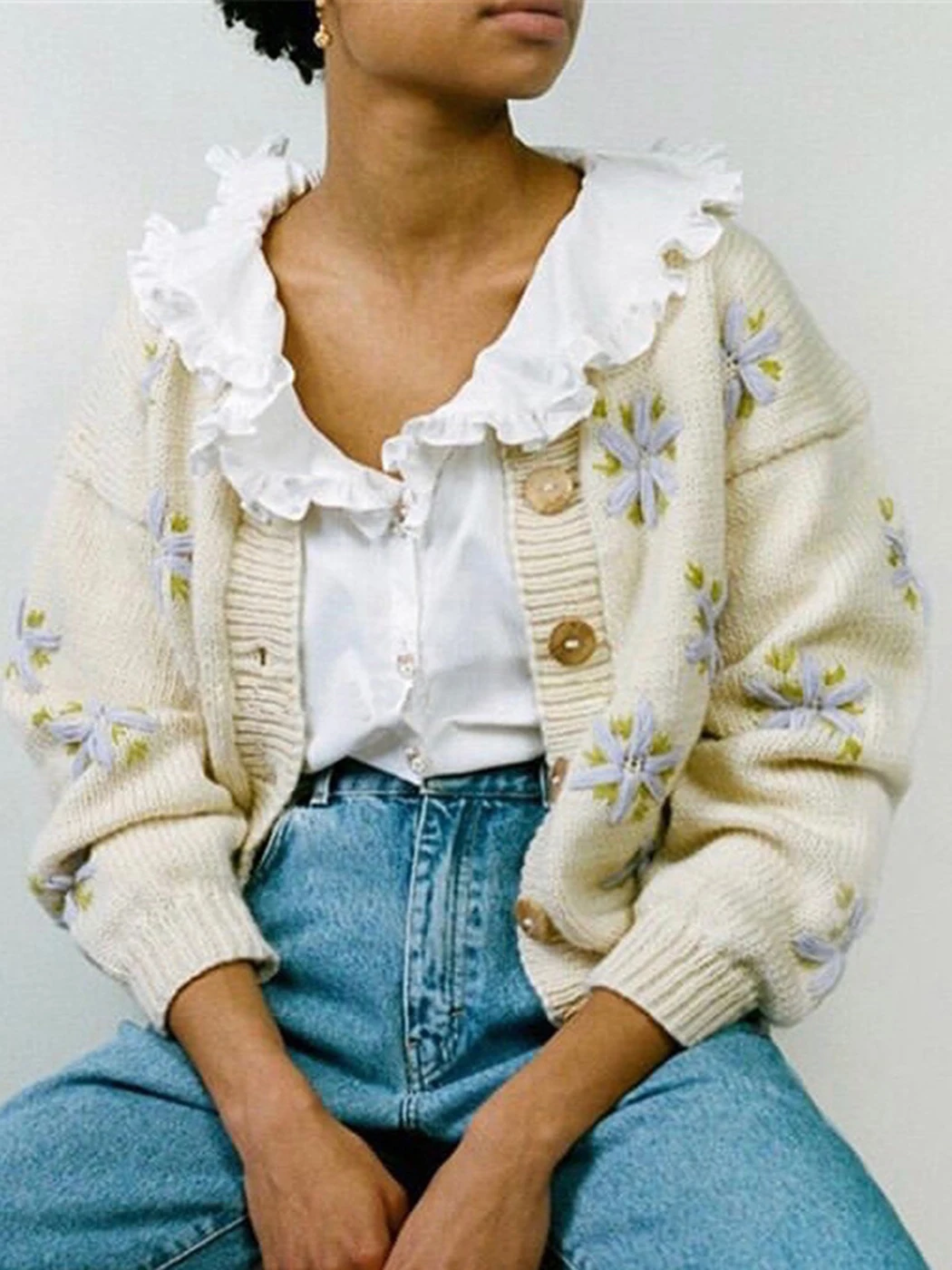 

Striped Blouses Women 2022 Spring Casual Peter Pan Collar Button Long Sleeve Shirt Vintage Cotton Loose Elegant Chemise Female