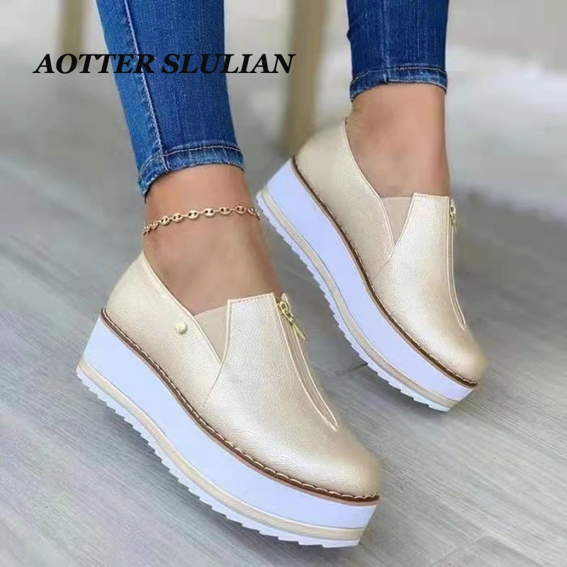 

Wedge Platform Sneakers 2022 New Fashion Plus Size Casual Sports Shoes Women Non-slip Breathable Women's Vulcanized Los Zapatos