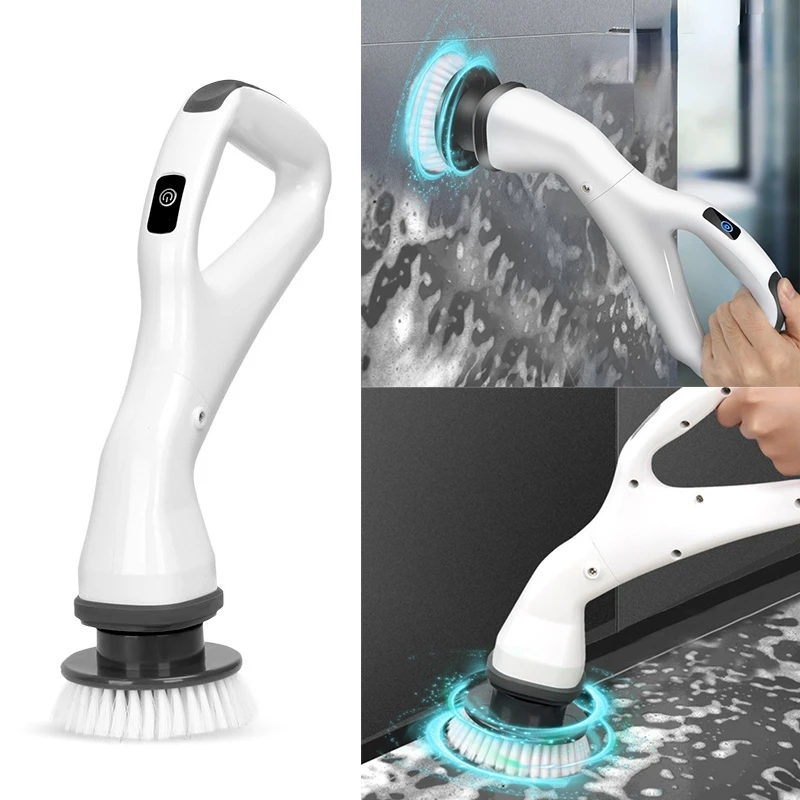 

Electric Cleaning Brush Rechargeable Scrubber With Detachable Heads Cleaning Brush Bathroom Toilet Clean Tools