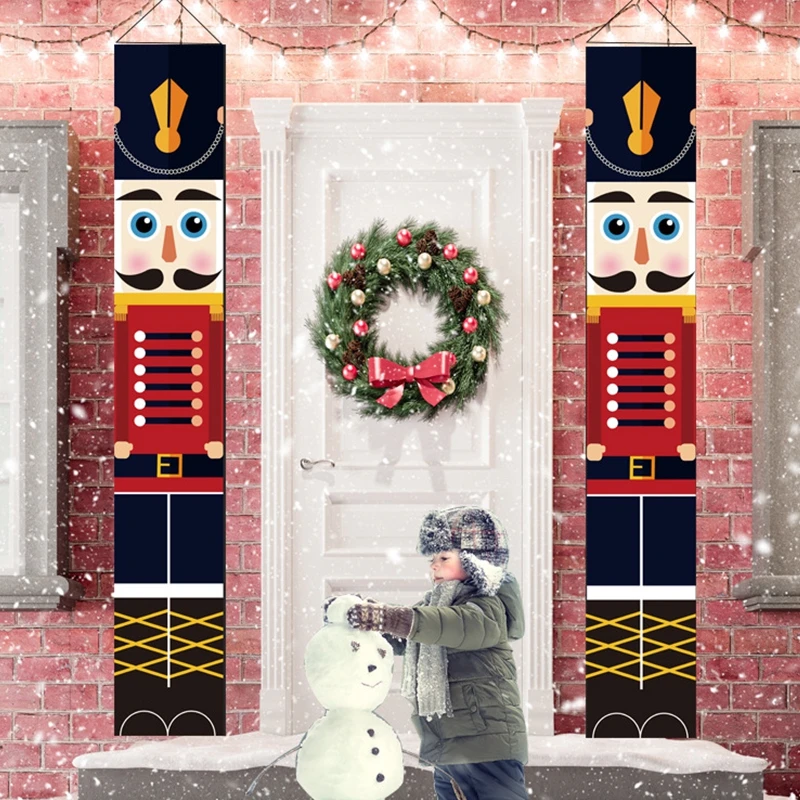 Life Size Soldier Model Nutcracker Banners For Christmas Outdoor Decorations Christmas Banners Christmas Pendant