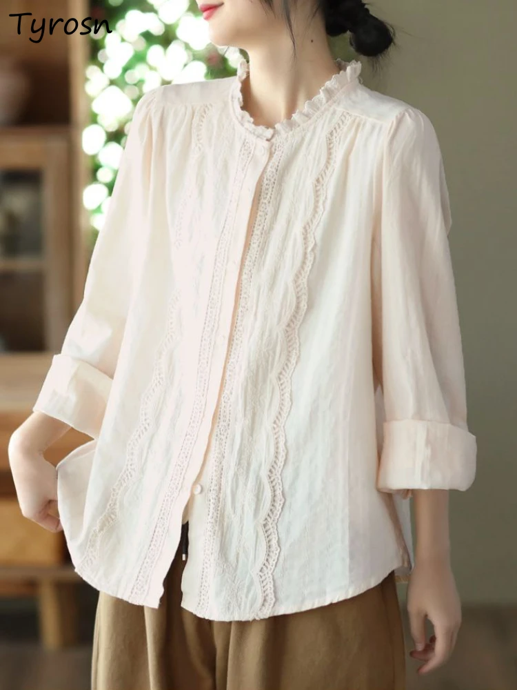 

Женские дизайнерские свободные рубашки в стиле пэчворк, универсальные повседневные Элегантные Нежные милые темпераментные дамские классические винтажные базовые рубашки в Корейском стиле