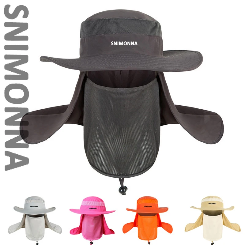 Уличная рыбацкая шляпа с широкими полями панама чехлом на шею мужская летняя