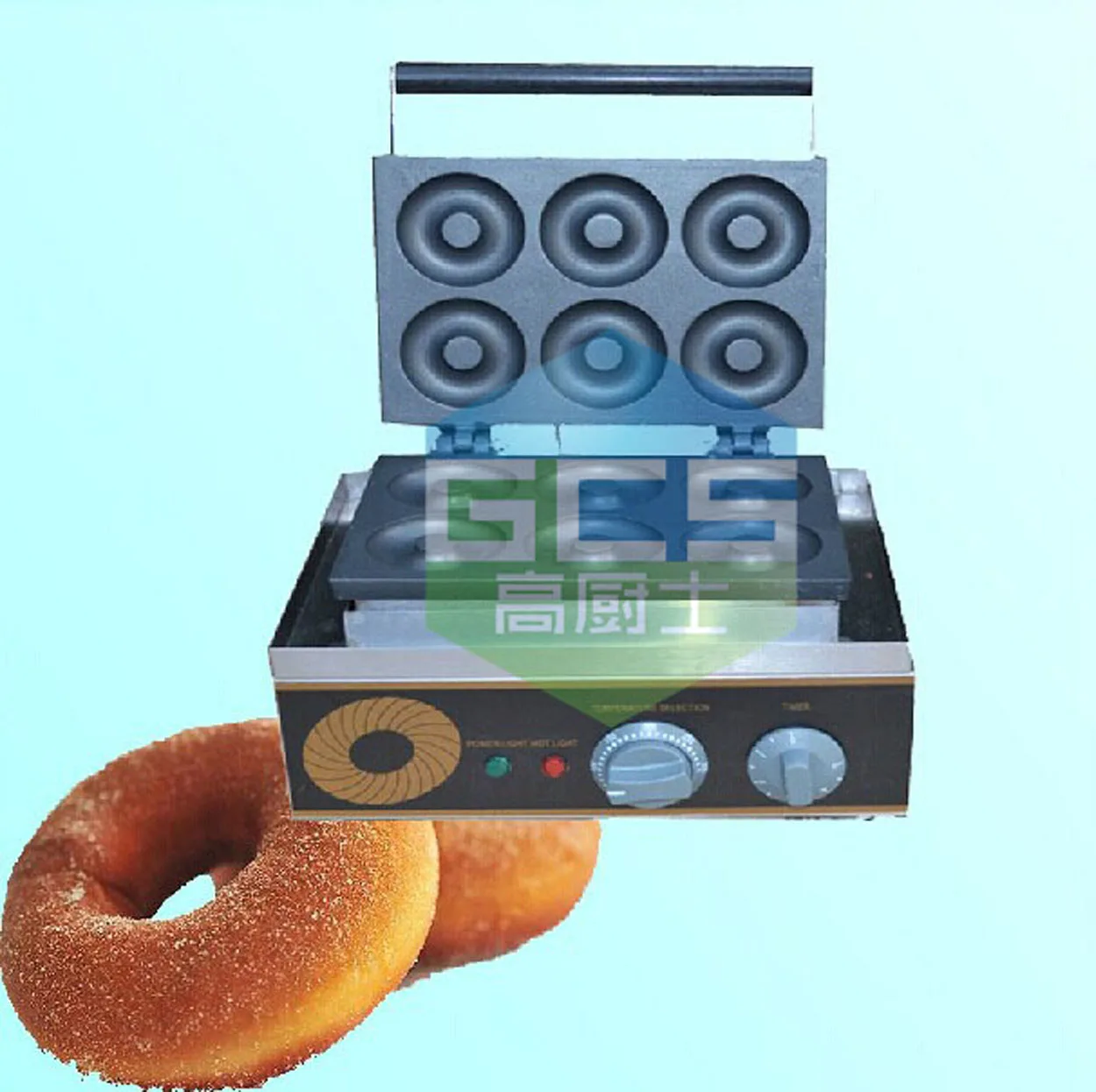 

CE/ETL Electric 220V/110v Sweet Donut machine 76mm cake 6 pcs Donut fryer, Waffle maker doughnut