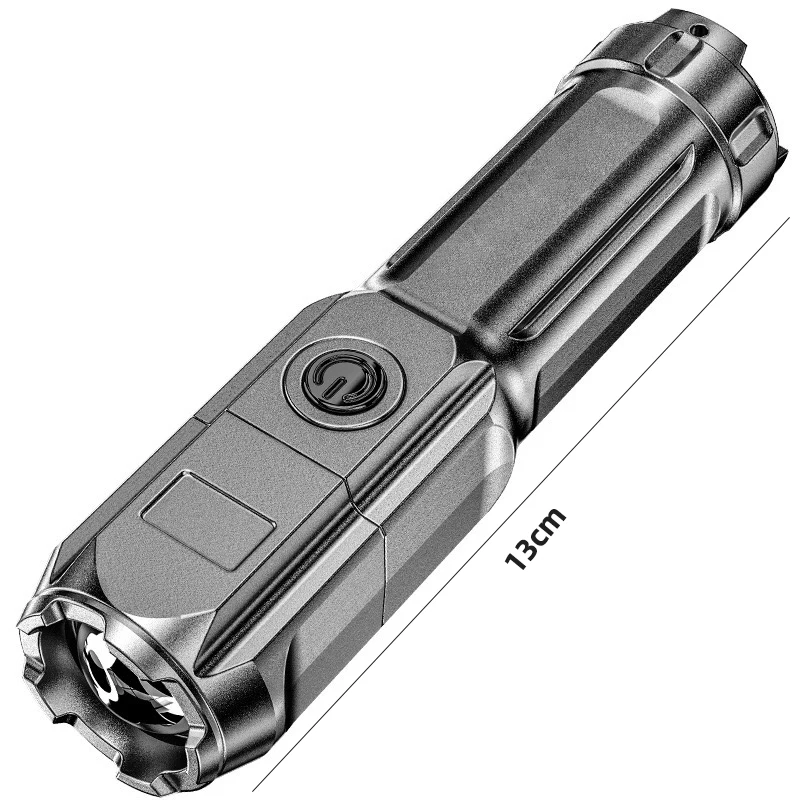 Telescopic Zoom Glare Flashlight USB Rechargeable LDE Torch Torch Strong Brightness Torch Zoom Outdoor Lighting