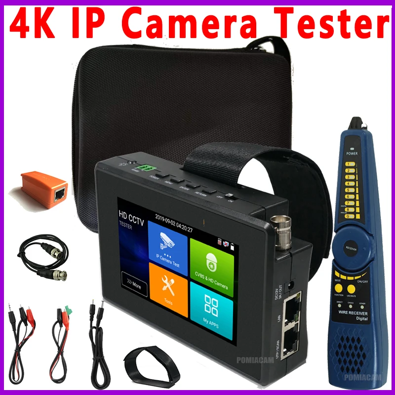 

IP Camera Tester H.265 IPC Tester With POE Output For CCTV Camera Tester Wifi Rj45 IP CCTV Tester Camera TVI AHD CVI Analog CFTV