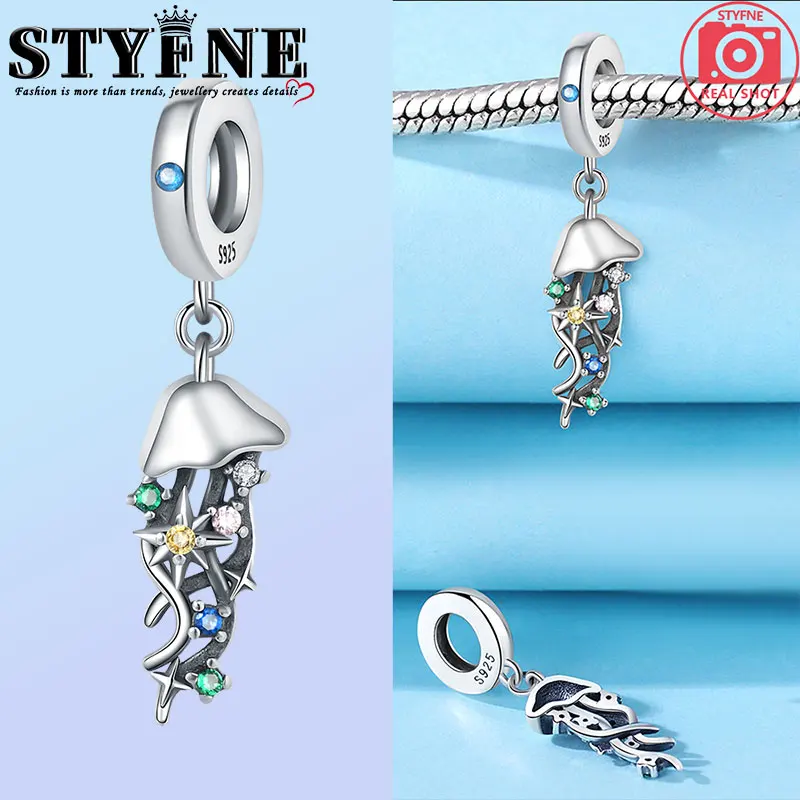 Стерлингового Серебра 925 красочная звезда река медуза кулон морской мир с