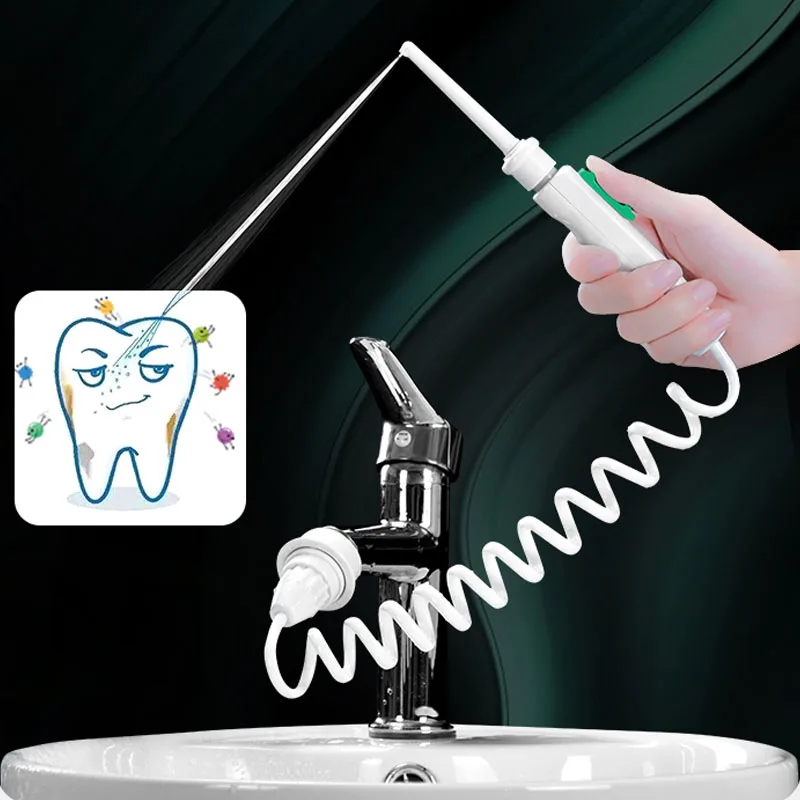 New Faucet Oral Irrigator Dental Water Flosser Non-electric Cordless Teeth Cleaner Water Jet for Teeth Water Pressure Adjustable