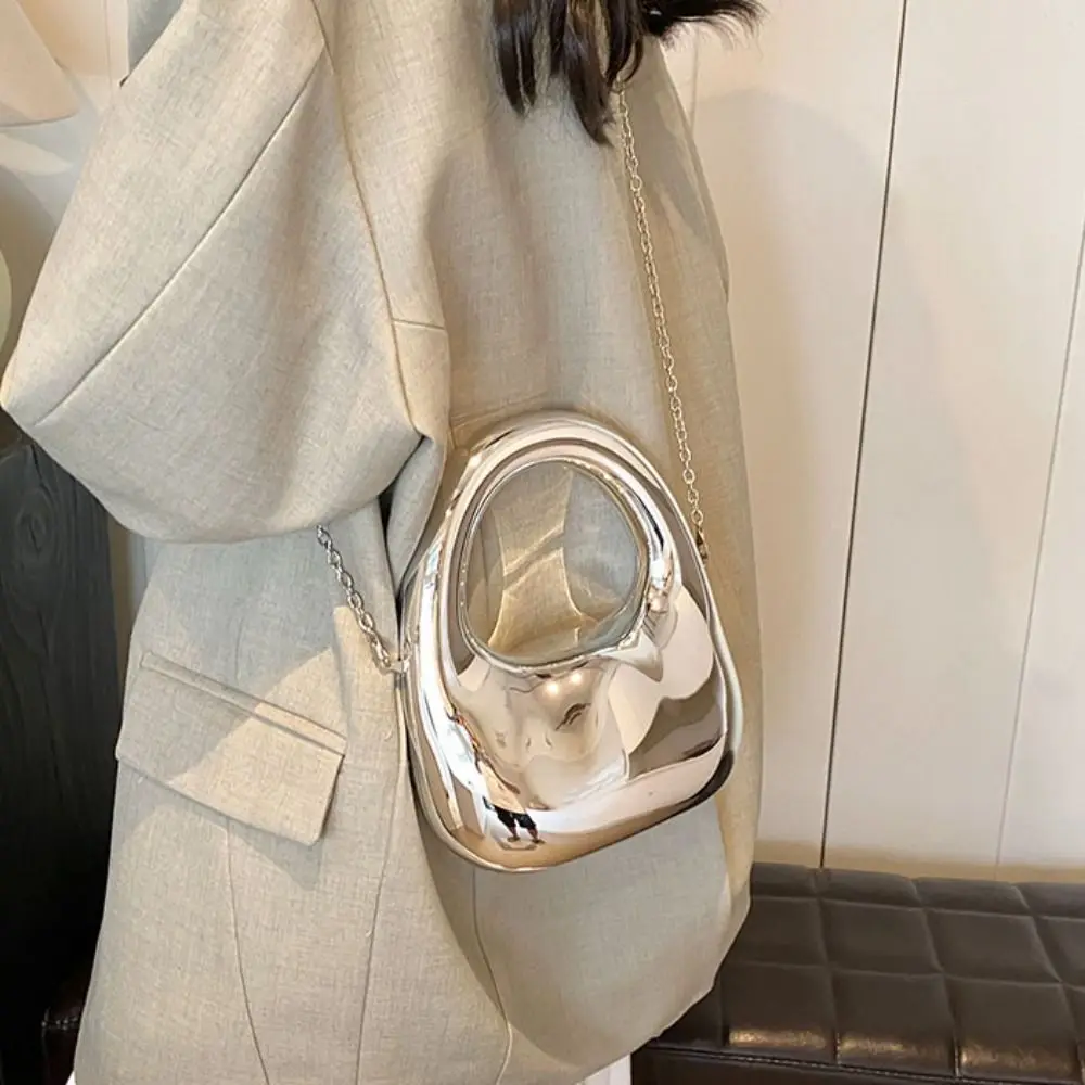 Корейский стиль акриловая коробка сумка на плечо серебряная