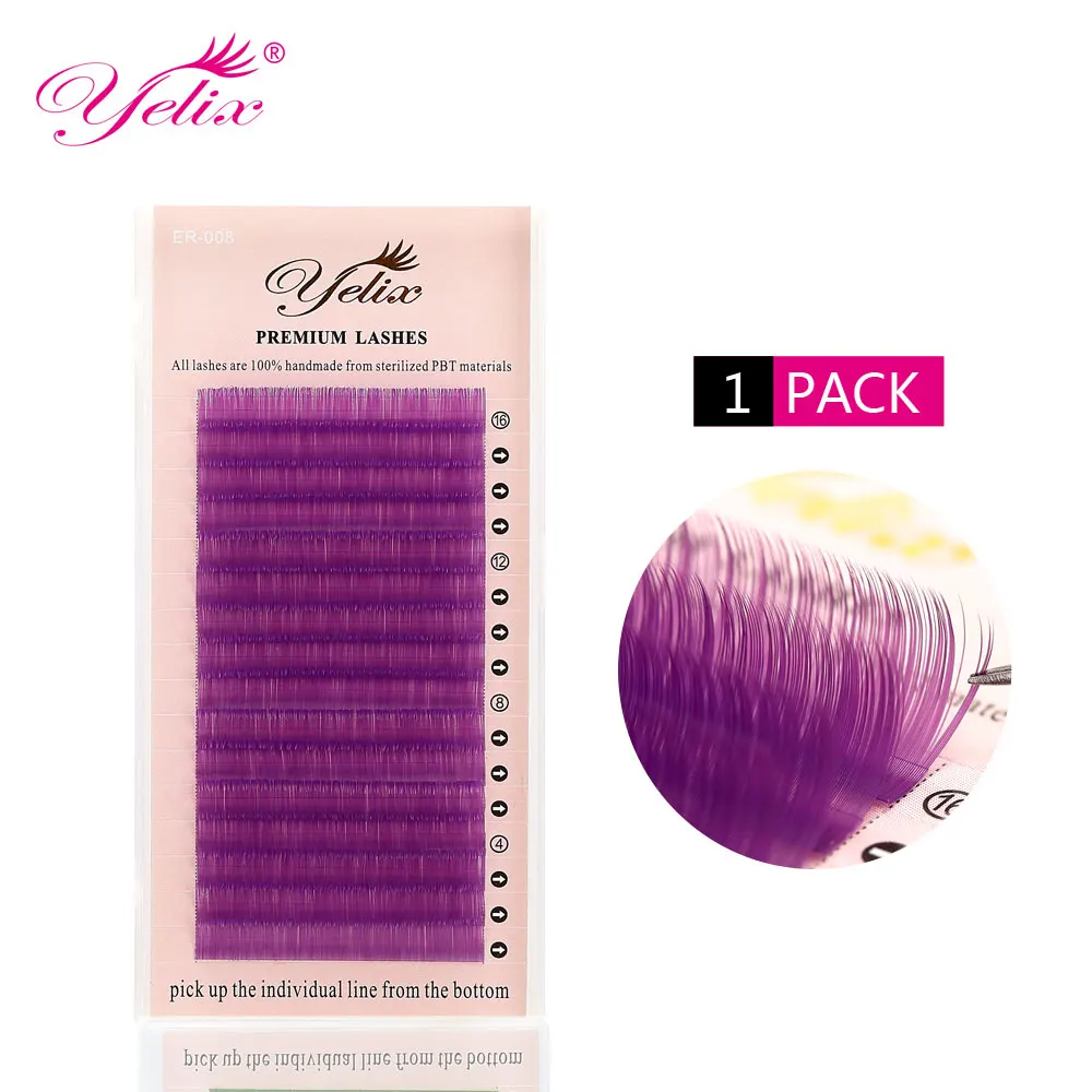 

Maquiagem Eyelashes Cilios Posticos Natural Colored Mink False Lashes Eyelash Extension Blue Color Makeup purle and Green Lash