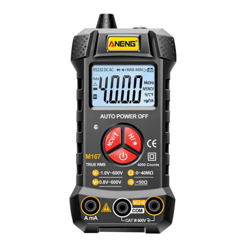 

ANENG M167 Digital Mini Multimeter Profesional 4000 Counts AC/DC Electrical Instruments Tester Auto Range Meter Multimetro Tool
