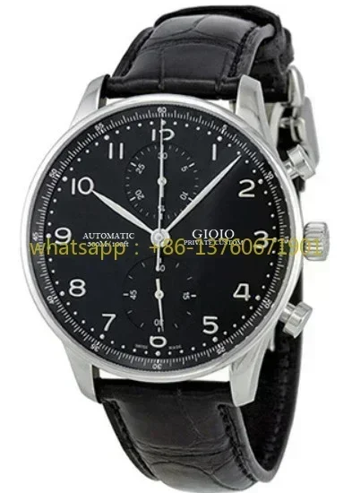 Роскошные новые кварцевые часы с хронографом для мужчин черный синий кожаный