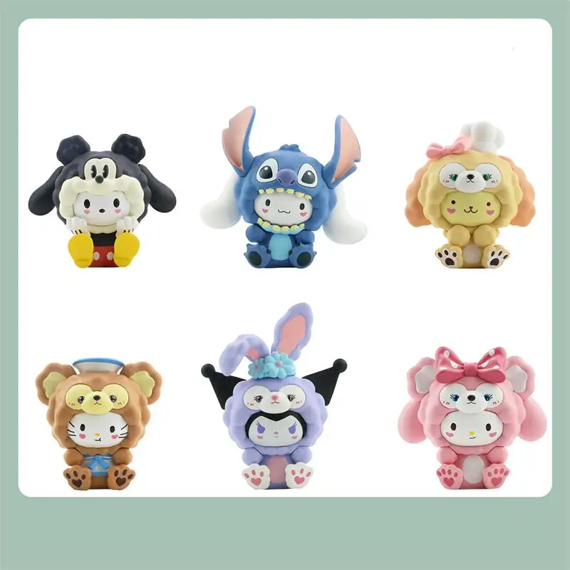 

6Pcs Sanrio Doll Toys Cute Cartoon Kuromi Cinnamoroll My Melody Action Figure Doll Model Room Decoration Girl&Child Holiday Gift