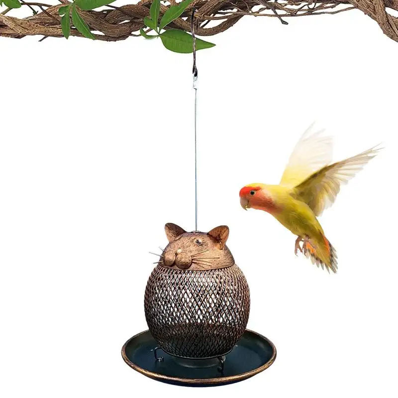 

Bird Feeders For Outdoors Vintage Mesh Design Body Part Iron Bird Feeder Attractive Hangable Outdoor Garden Accessory For Bird