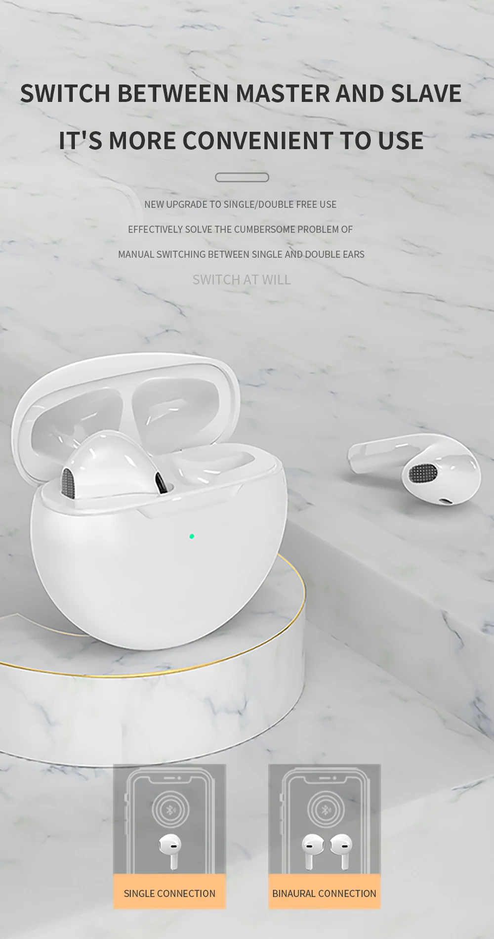 

Air Pro 6 TWS Wireless Earphones Rename Bluetooth 5.0 Mini Earbuds With Charging Case Sports Handsfree Headset For Smart Phones