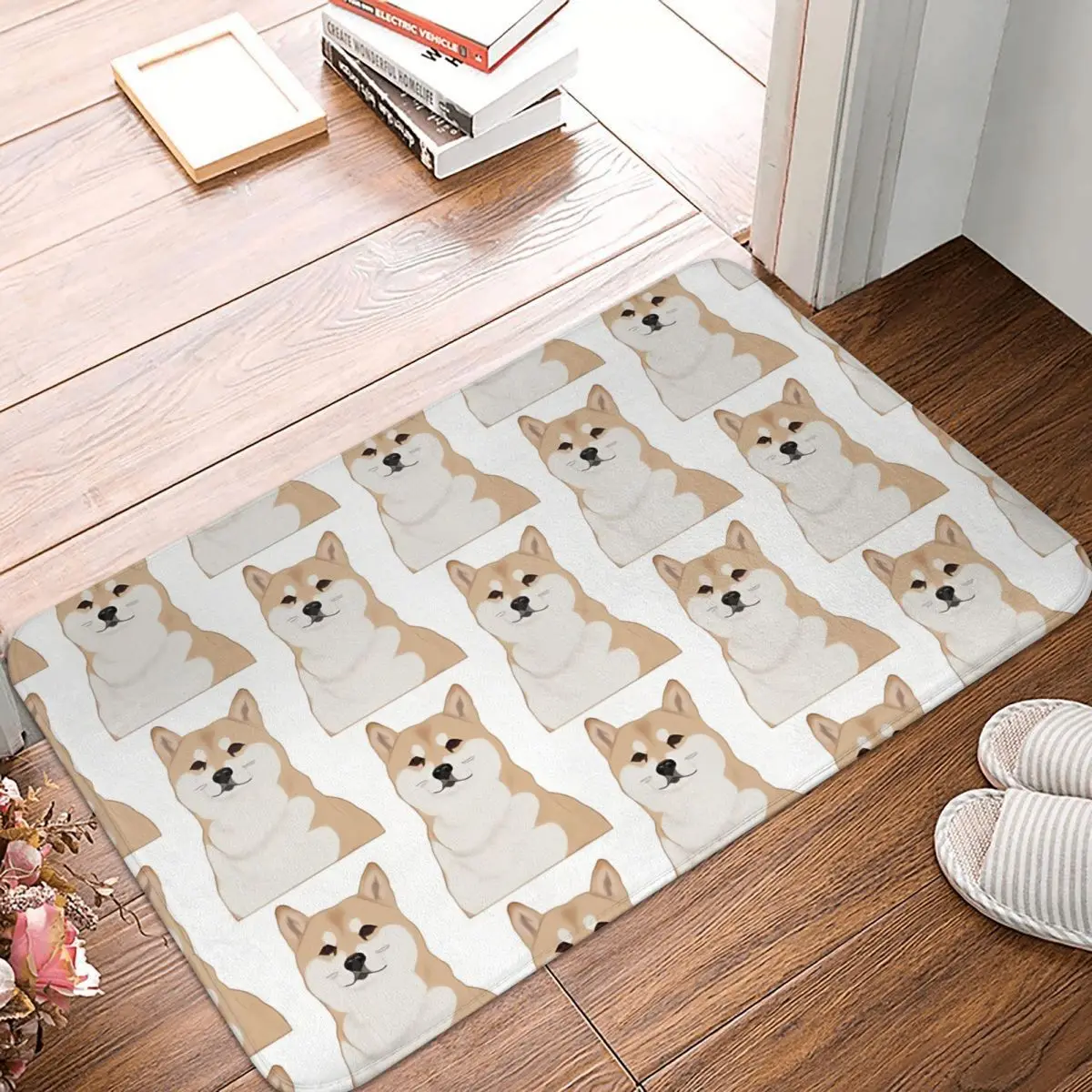 

Shiba Inu Bathroom Mat Robo Doormat Flannel Carpet Outdoor Rug Home Decor
