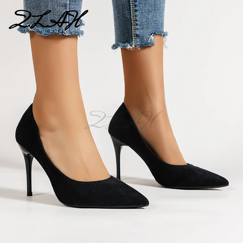 Leopard Shoes new Womans Heels Pumps High Nude Thin Heels Wedding Shoes Party Womans Shoes Classic Pumps Big Size 34-42