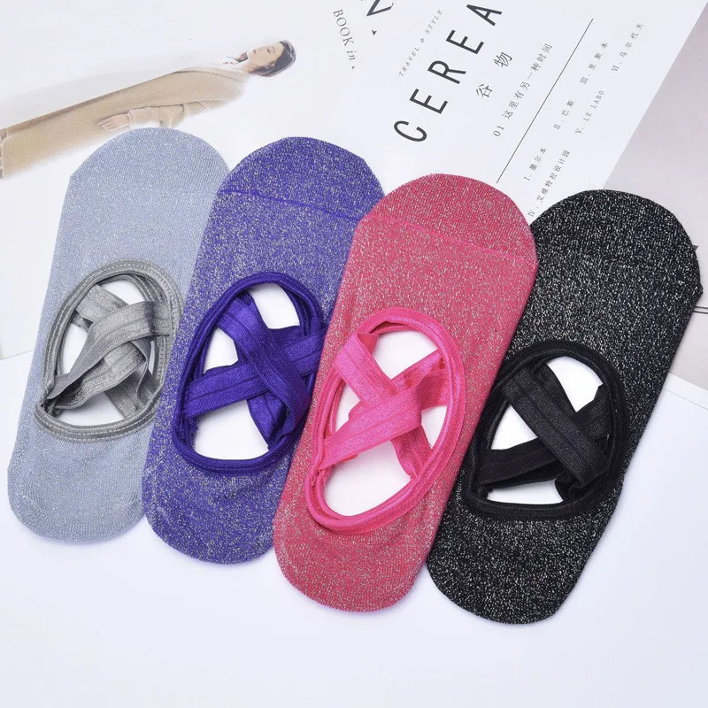 Backless Round Head Cross Strap Fashion Dance Socks Fitness Socks