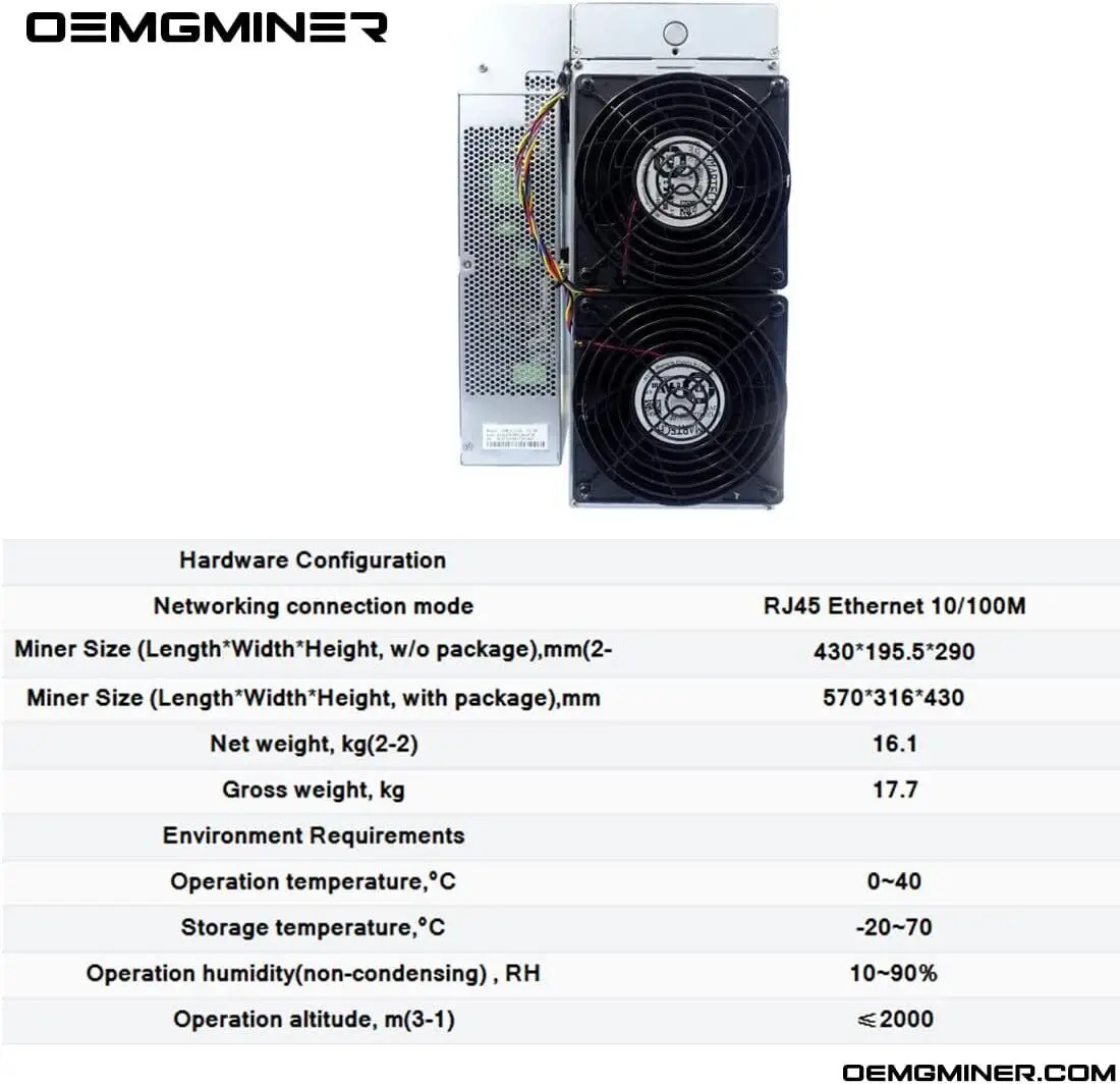 Bitmain Antminer Dash Miner D9 Hashrate 1770G Мощность 2839 Вт встроенный блок питания
