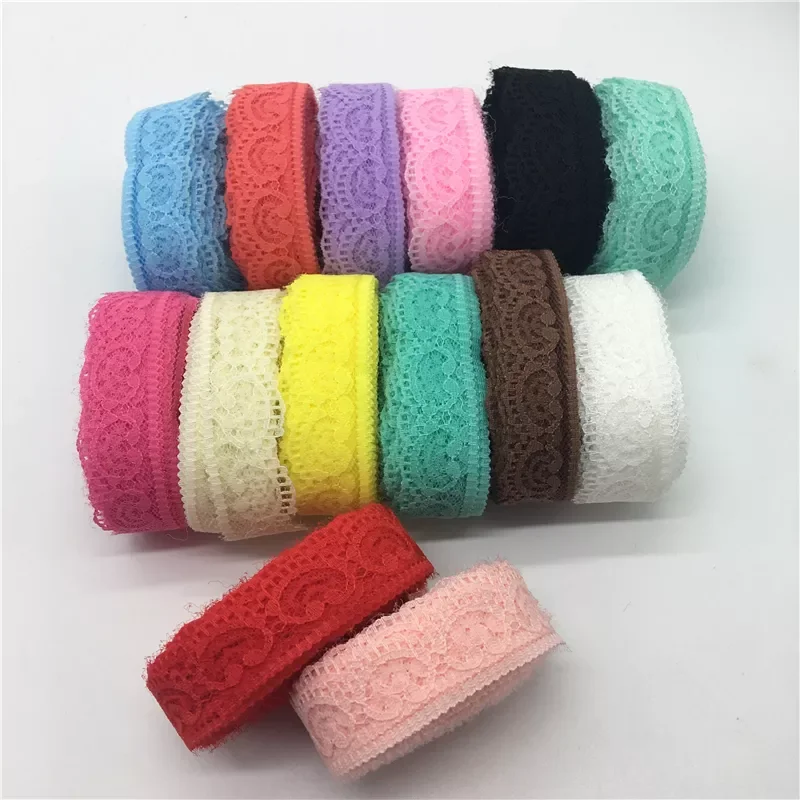 

10Yards 25mm Handicrafts Embroidered Net Lace Trim Wedding Birthday Christmas Decorations Pcik Color