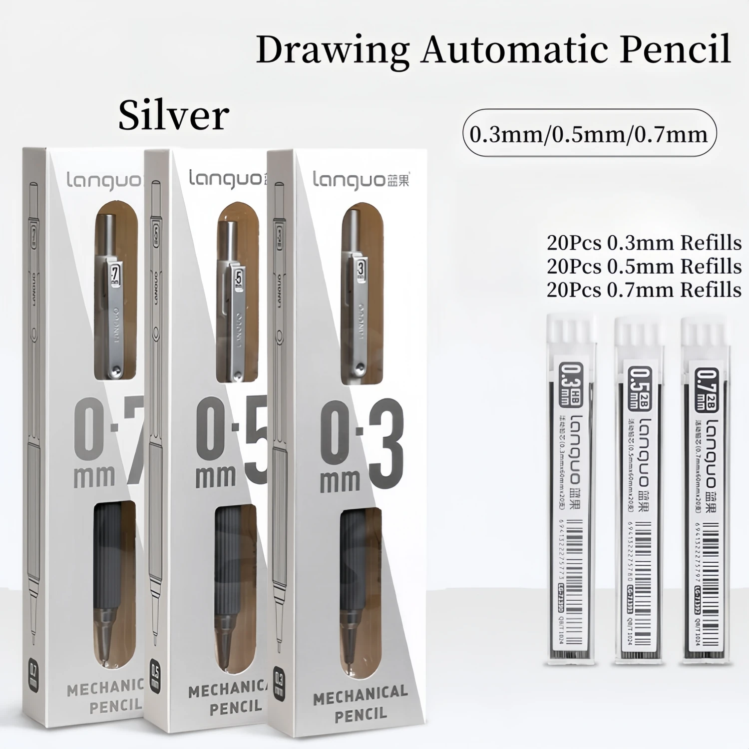 

Набор Механических Карандашей 0,3/0,5/0,7 Мм, Тонкий Художественный Карандаш Для Рисования Со Сменными Стержнями
