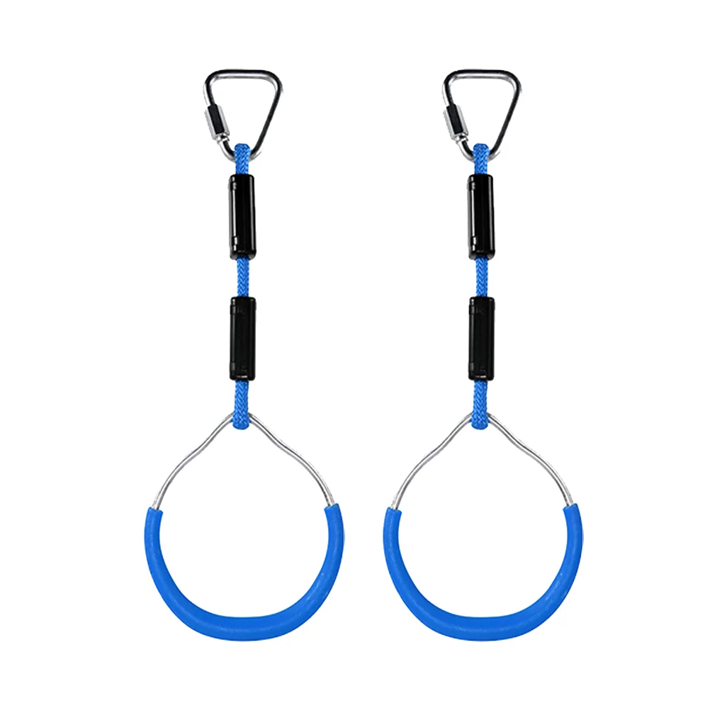 

2pcs Swing Gymnastic Rings Outdoor Backyard Play Sets Climbing Ring Obstacle Ring Swing Toys Set for Kids (Blue)