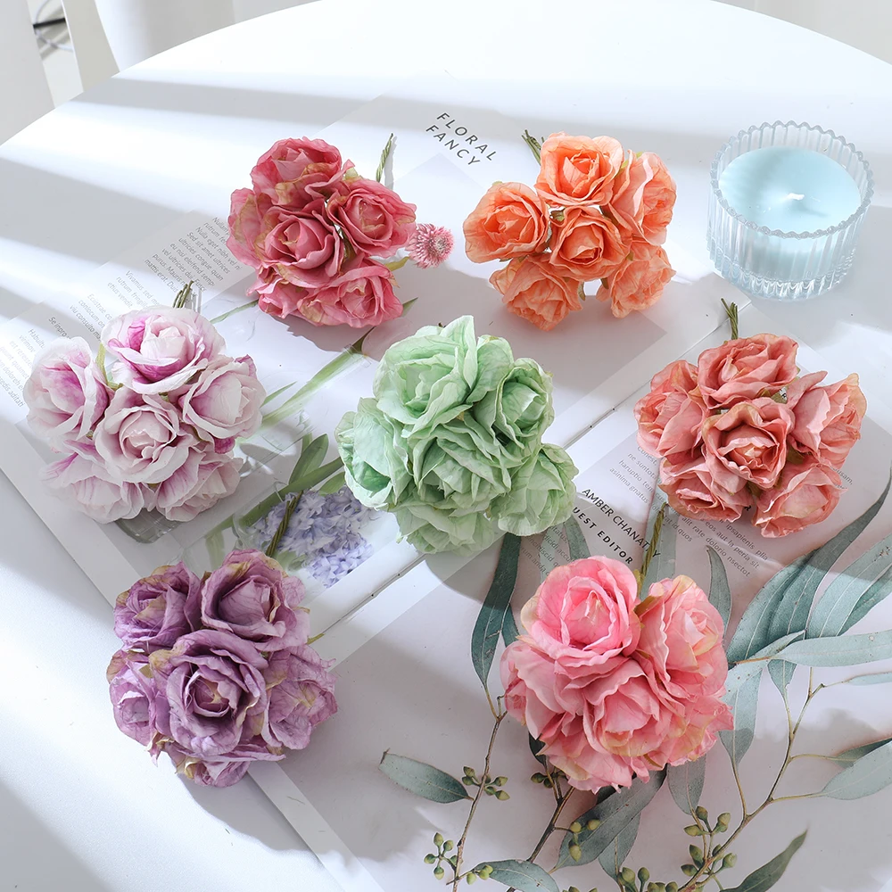

Nanairo 12pcs High Quality Small Rose Artificial Flower Silk Home Wedding Party Decoration DIY Garland Craft Fake Flower Bouquet