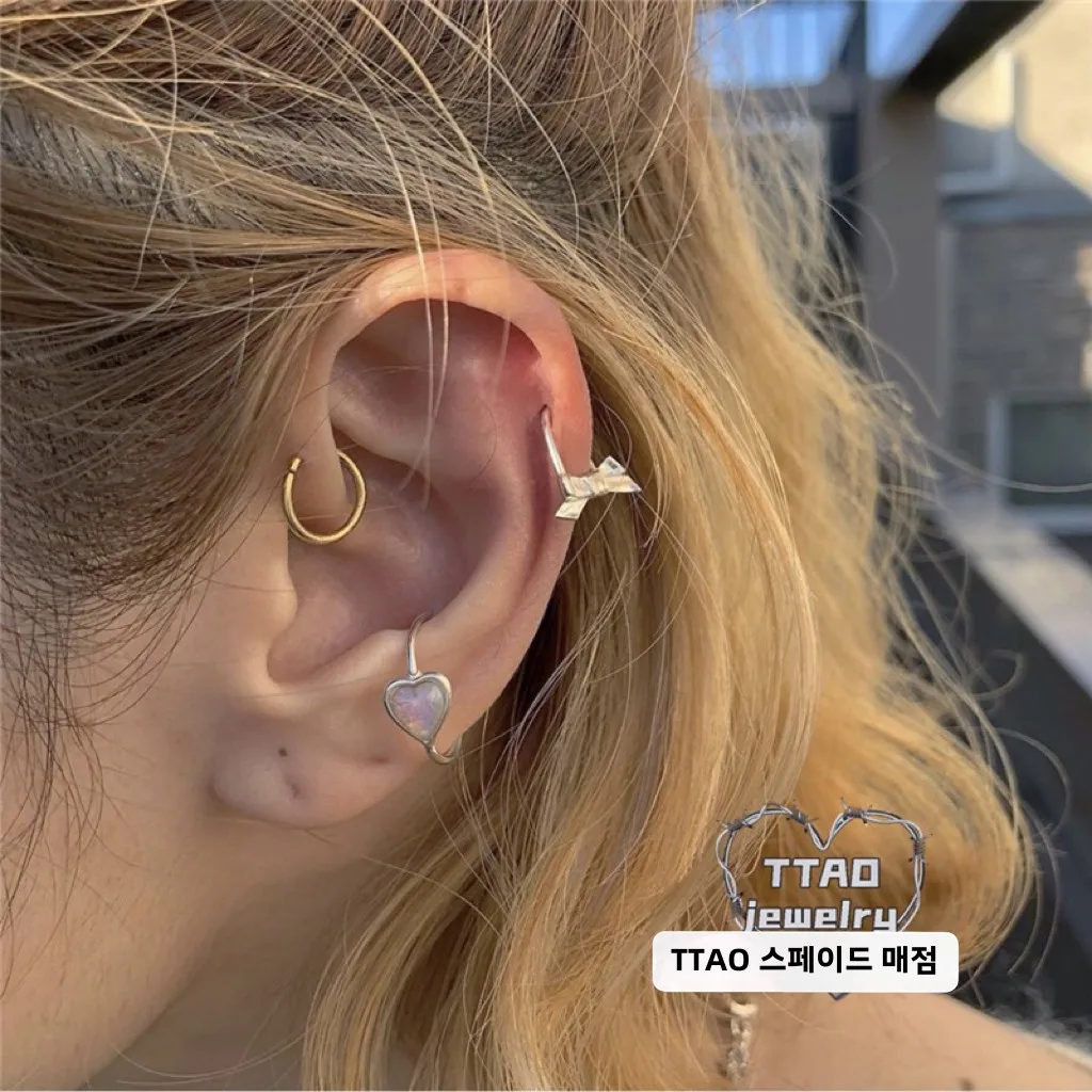 Ttao X Sweet Cool Sle .2 Толстое бесшовное кольцо Все тело S925 Серебряный опал Любовь