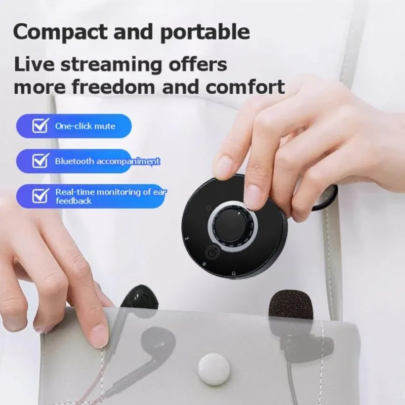 Фото Комплект мини-звуковой карты для прямой трансляции lillili с пультом ДУ, Bluetooth-аккомпанементом и микрофоном - D622 №5