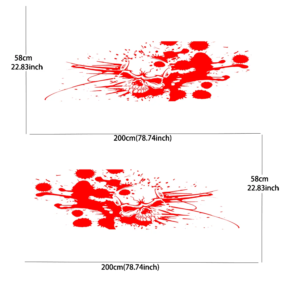 Разбрызгивающий скелет череп боковая наклейка автомобиля виниловая