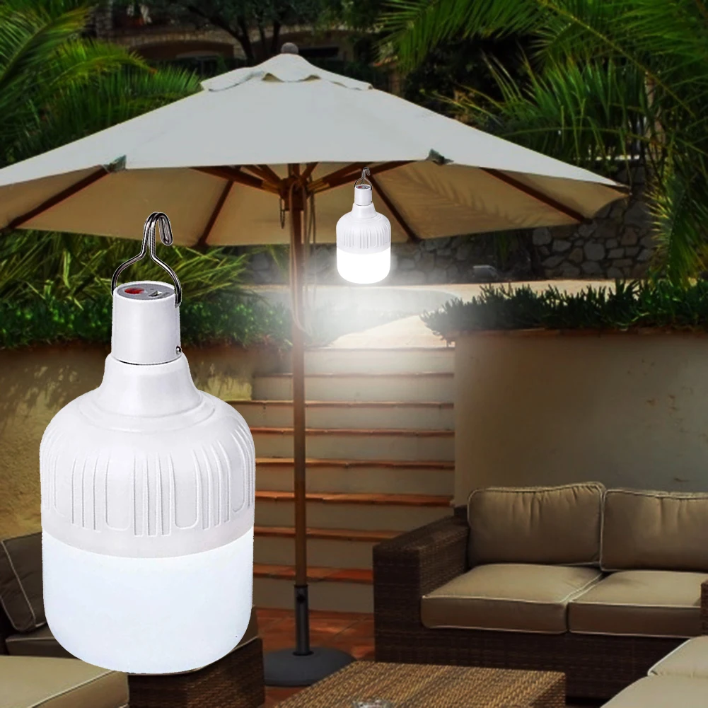 

Outdoor Bulb USB Rechargeable LED Emergency Lights Portable Tent Lamp Battery Lantern BBQ Camping Light for Patio Porch Garden