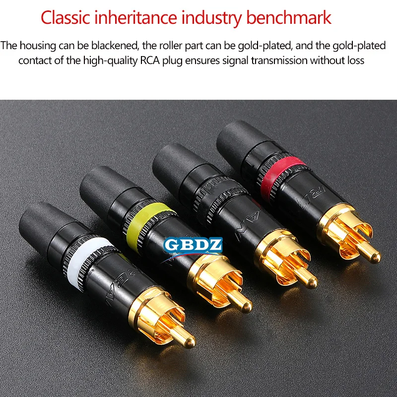 Разъем REAN RCA белый красный и черное кольцо позолоченное разъем Phono Audio Video Lotus