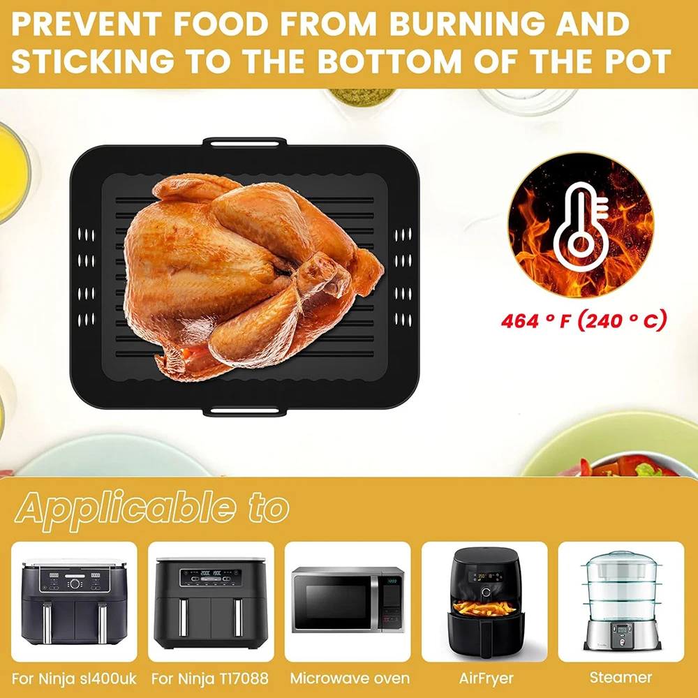Силиконовая фритюрница для Ninja SL401 2 шт. двойная корзина XL многоразовые подкладки