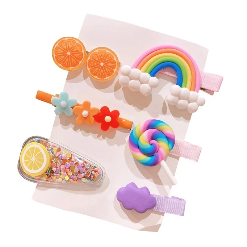 

Cute Hair Clips for Girls Candy Rainbow Hairpin Cute Barrettes Clips Hair Accessories Ice Crean Flower Fruit Hair Clips