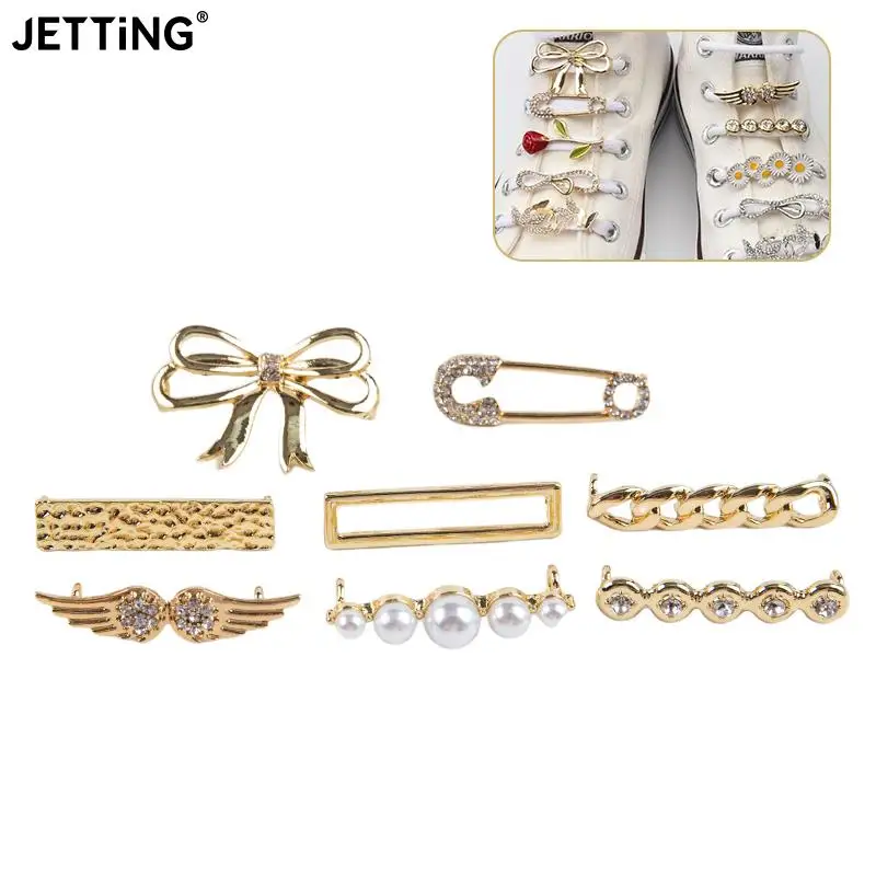 

1pc Shoelaces Clips Decorations Charms Rhinestones Shoe Charms Faux Jeweled Sneakers Girl Gift DIY Lace Buckle Shoes Accesories