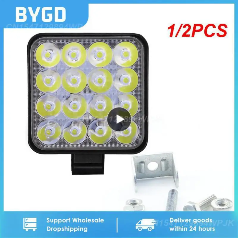 

1/2PCS Car LED Bar Worklight 48W Offroad Work Light 12V Auto Light Fog Lamp off road 4x4 LED Tractor Spotlight for Truck ATV 4 i