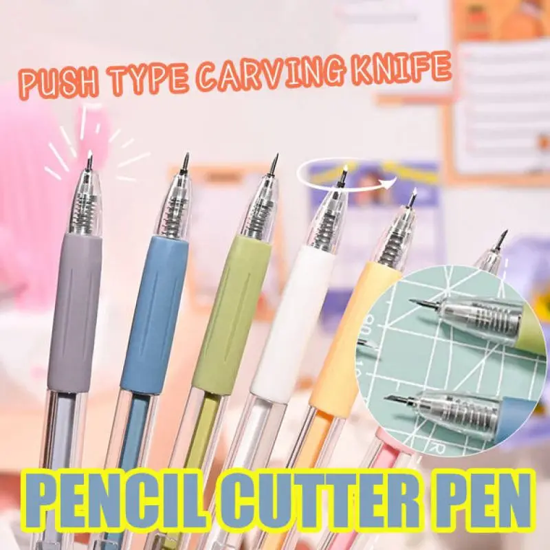 

1pc Press Cartoon Art Utility Knife Pen Knife Paper Cutting Tool Craft Tools Precision Sticker Cutter School Supplies