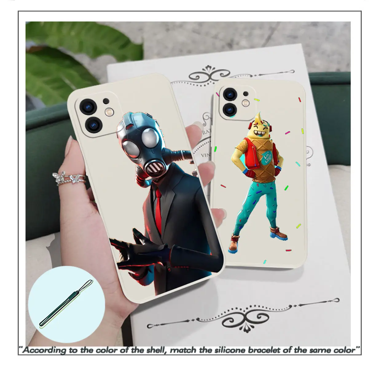 F-Fortnites Phone Case For iPhone 14 13 12 11 Pro Max Mini X XR XS MAX SE20 8 7 Plus 6 6S Plus Silicone Cases with Hand Strap