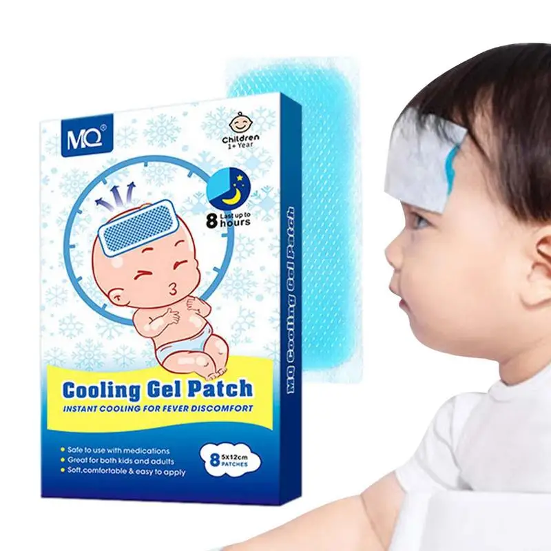 

Fever Cooling Pads For Kids 8 Pcs Cooling Patches For Fever Self Adhesive Non-woven Fabric 8 Hours Lasting Cooling Pad For Neck