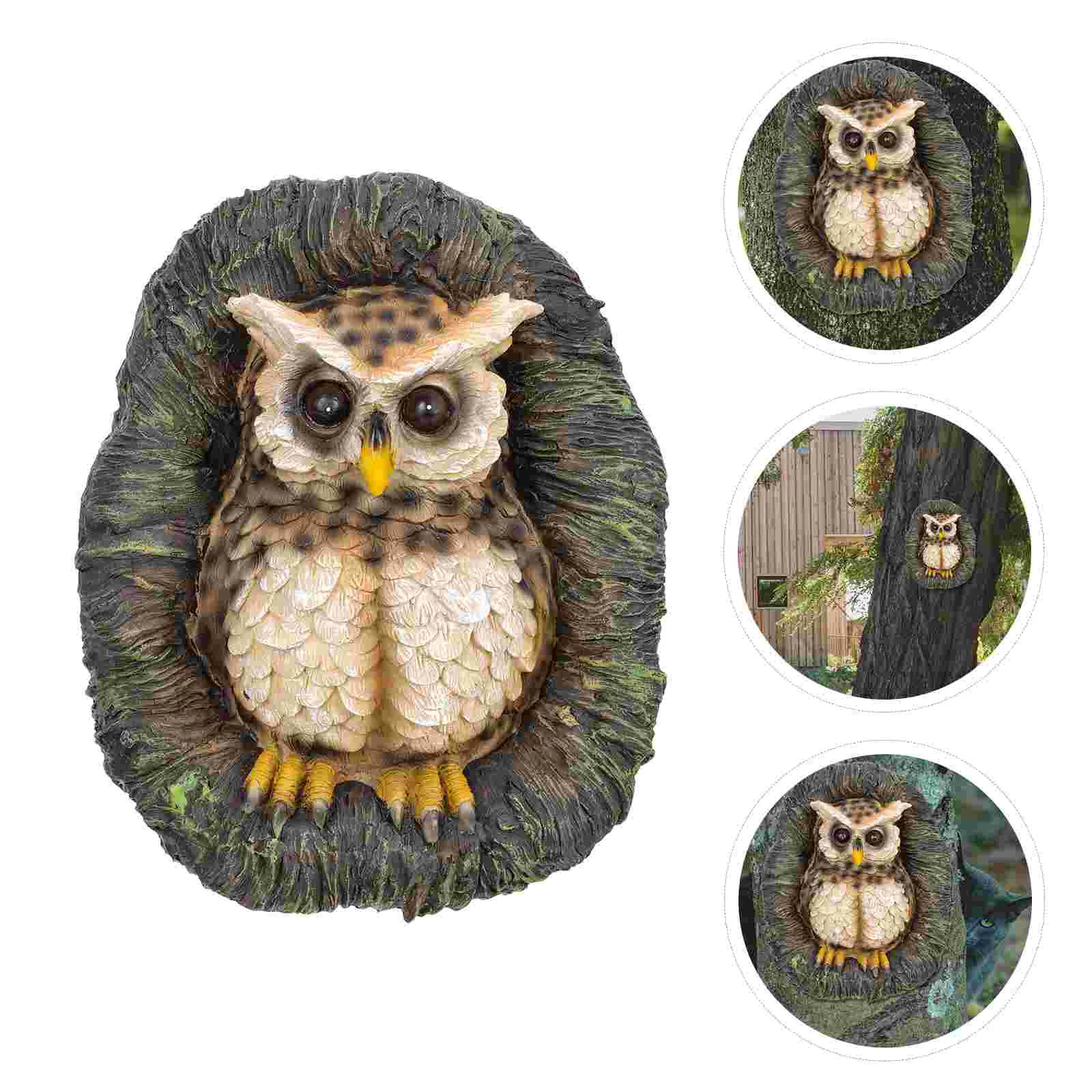 

Simulation Owl Statue Resin Craft Tree Hanging Ornament Garden Ornament