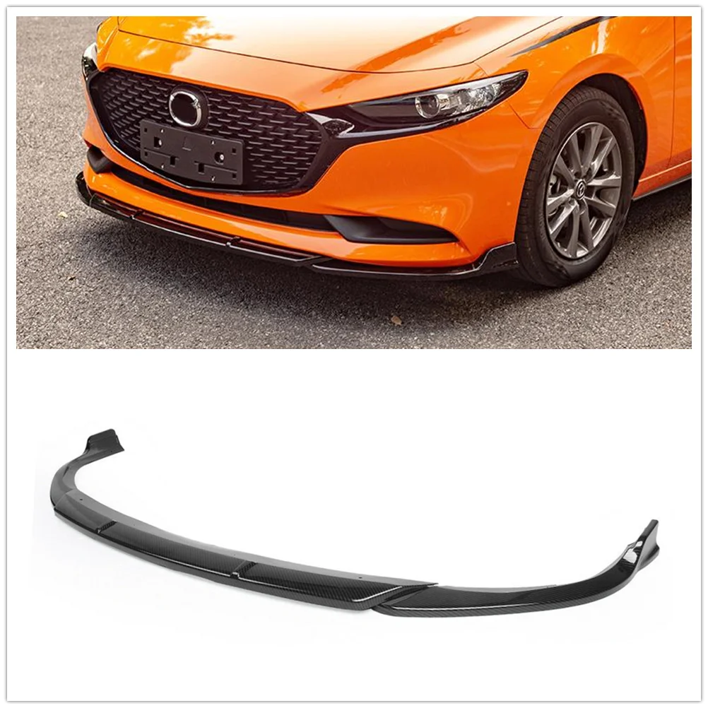 

Передний бампер, спойлер, губа для Mazda 3 Sedan Axela 2019-2020, вид из углеродного волокна, комплект нижнего корпуса автомобиля, сплиттер, защитная плас...