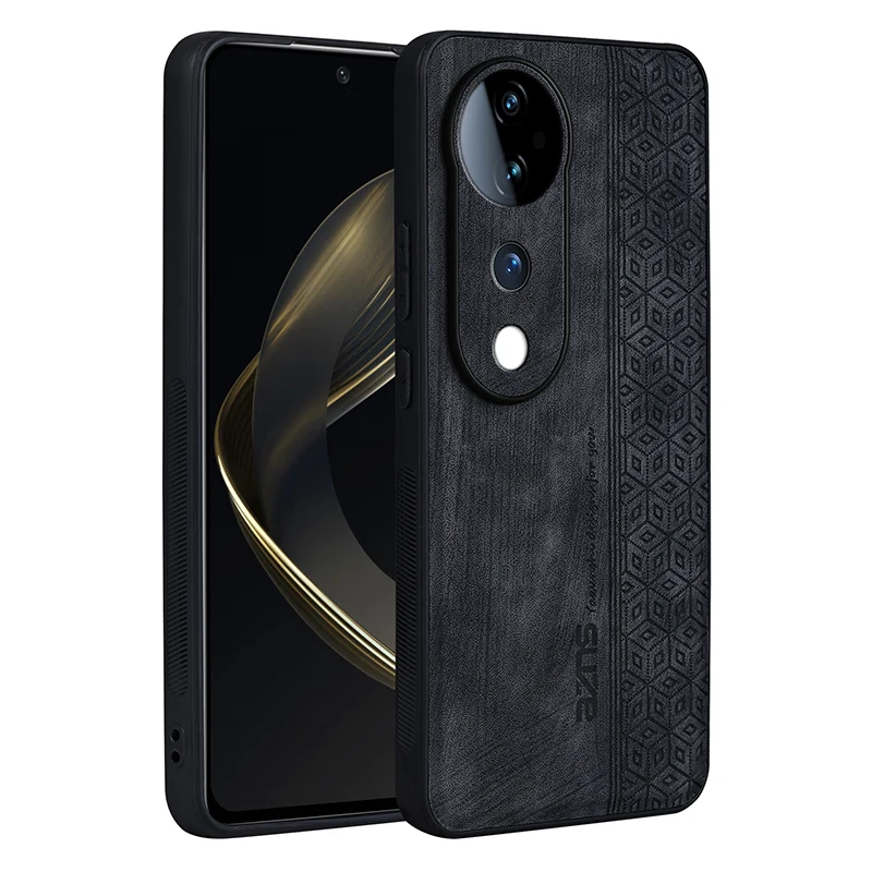Роскошный кожаный чехол-бампер TUP + в ретро стиле с 3D тиснением для vivo S19 Pro защитой