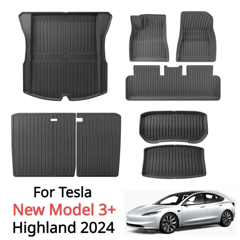 Для Tesla New Model 3 Highland 2024 напольный коврик для багажника руль четыре сезона