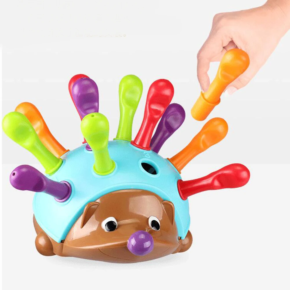 

Children Insert Hedgehog Puzzle Montessori Building Model Kit Kids Educational Toy Concentration Training Hand-eye Coordination