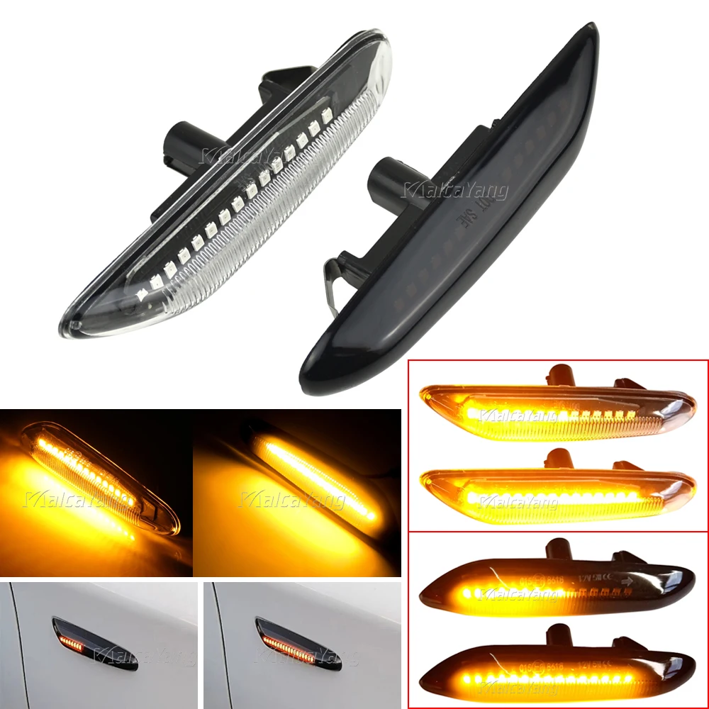 LED Side Marker Indicator Lamp Flowing Turn Signal Light For BMW 1 3 5 Series E46 E60 E61 E81 E82 E87 E88 E90 E91 E92 E93 X1 E84