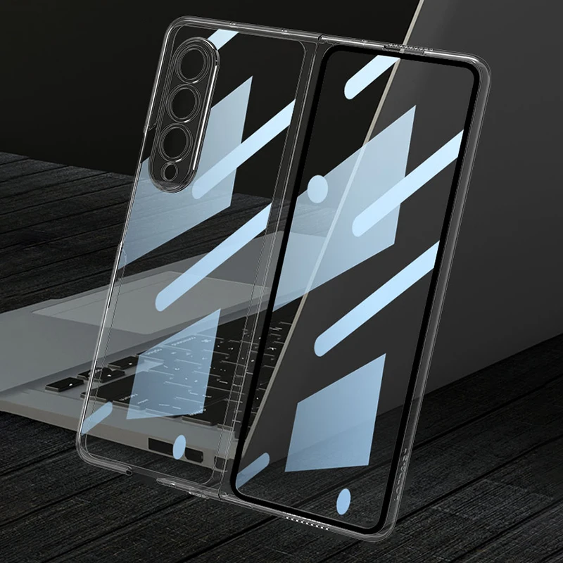 Suitable for Samsung Galaxy Z Fold3 fully transparent electroplating shell film, fully wrapped folding screen protective cover