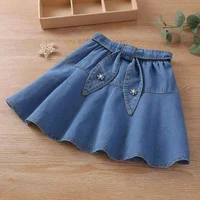 2023 New Summer Girls Kids Denim Skirt Casual Clothing Comfortable Shorts Baby Clothes Children Clothing Summer Casual  Solid