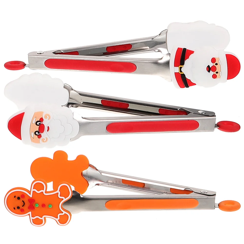 

Outdoor BBQ Tong Stainless Steel Steak Tongs Christmas Grilling Cooking Portable Barbecue Clip Coffee Accessories